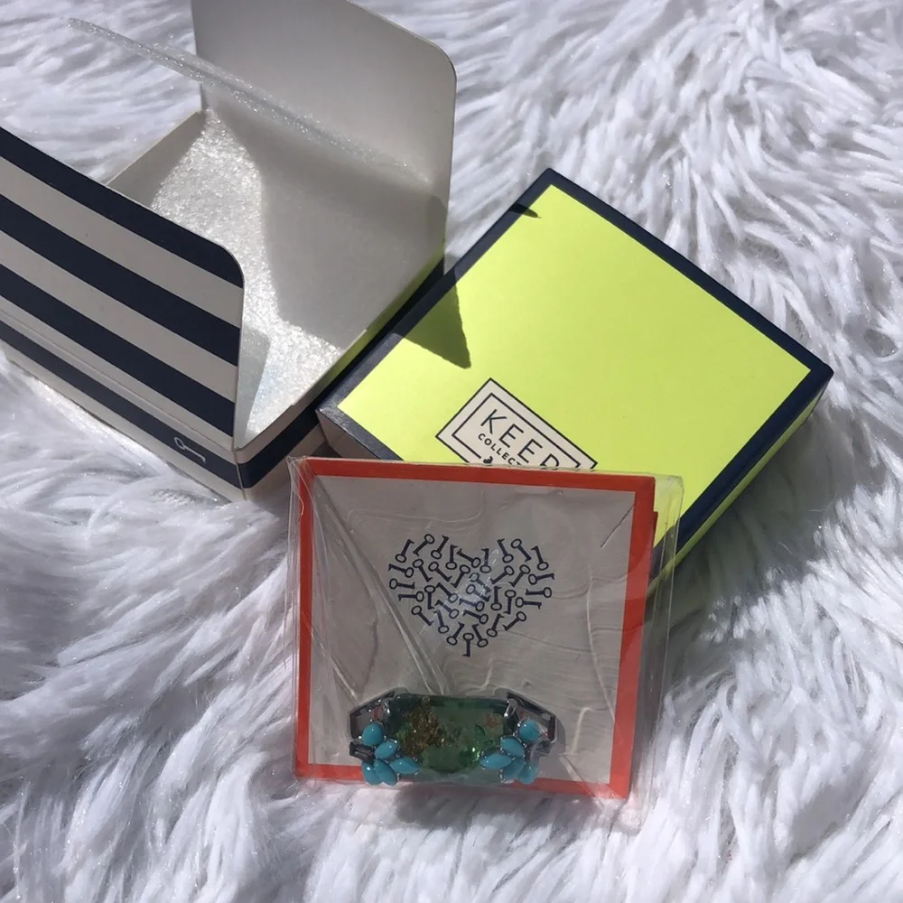 🩶5/$30 KEEP Collective Jewelry Blue Green Aqua Reef Retired Bracelet Charm NEW